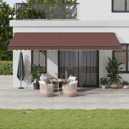 Tenda da Sole Retrattile Automatica con LED Marrone 600x300 cm