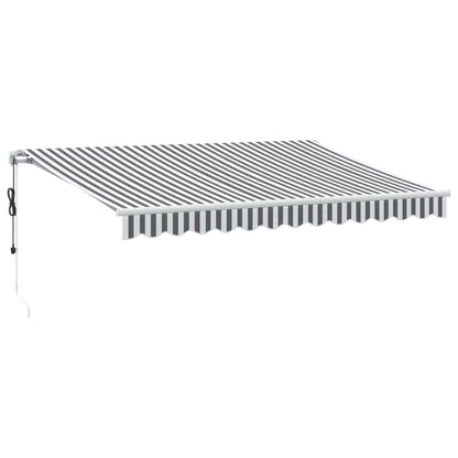 Tenda Retrattile Automatica Antracite e Bianco 350x250 cm - homemem39