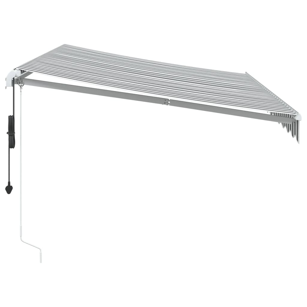 Tenda Retrattile Automatica Antracite e Bianco 350x250 cm | homemem39