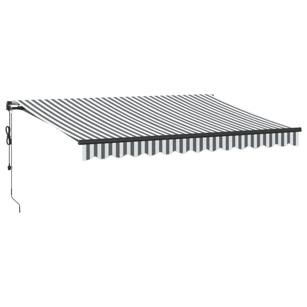 Tenda Retrattile Automatica LED Antracite e Bianco 350x250 cm - homemem39