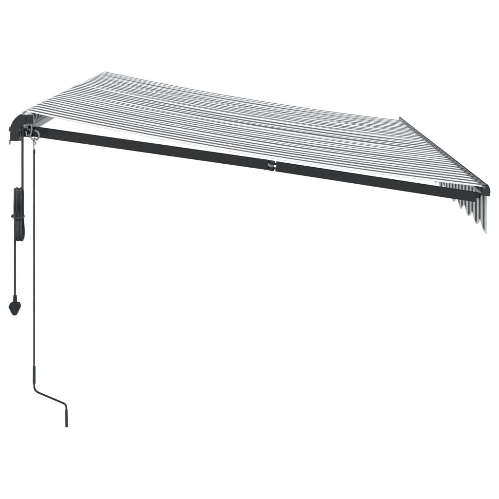 Tenda Retrattile Automatica LED Antracite e Bianco 350x250 cm - homemem39