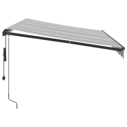 Tenda Retrattile Automatica LED Antracite e Bianco 350x250 cm - homemem39