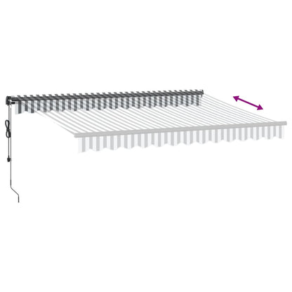 Tenda Retrattile Automatica LED Antracite e Bianco 350x250 cm - homemem39