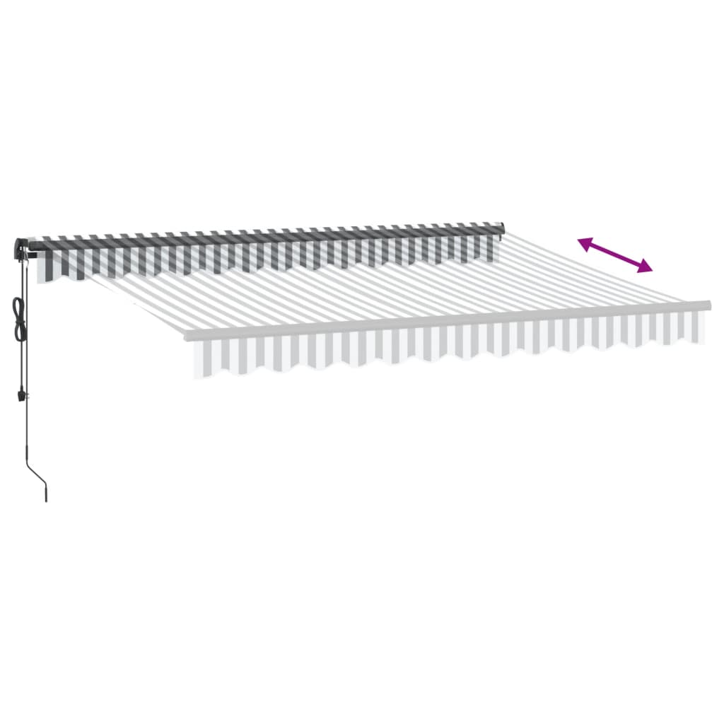 Tenda Retrattile Automatica LED Antracite e Bianco 350x250 cm - homemem39