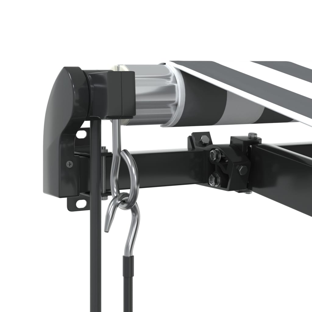 Tenda Retrattile Automatica LED Antracite e Bianco 350x250 cm - homemem39