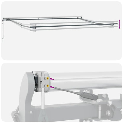Tenda Sole Retrattile Automatica Antracite e Bianco 400x300 cm