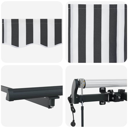 Tenda Sole Retrattile Automatica Antracite e Bianco 400x300 cm