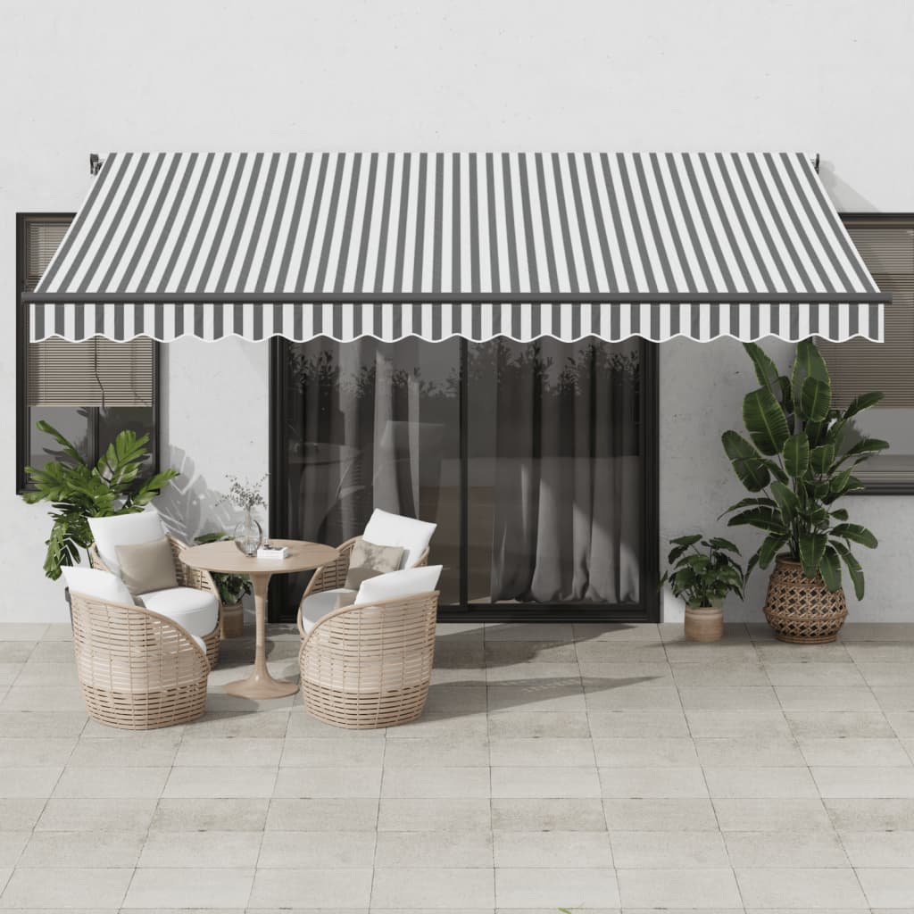 Anthracite and White Automatic Retractable Awning 450x300 cm