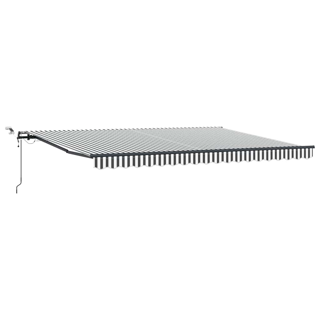 Tenda Retrattile Automatica LED Antracite e Bianco 450x300 cm | homemem39