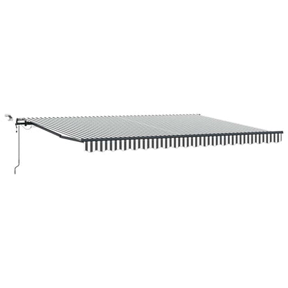 Tenda Retrattile Automatica LED Antracite e Bianco 450x300 cm | homemem39