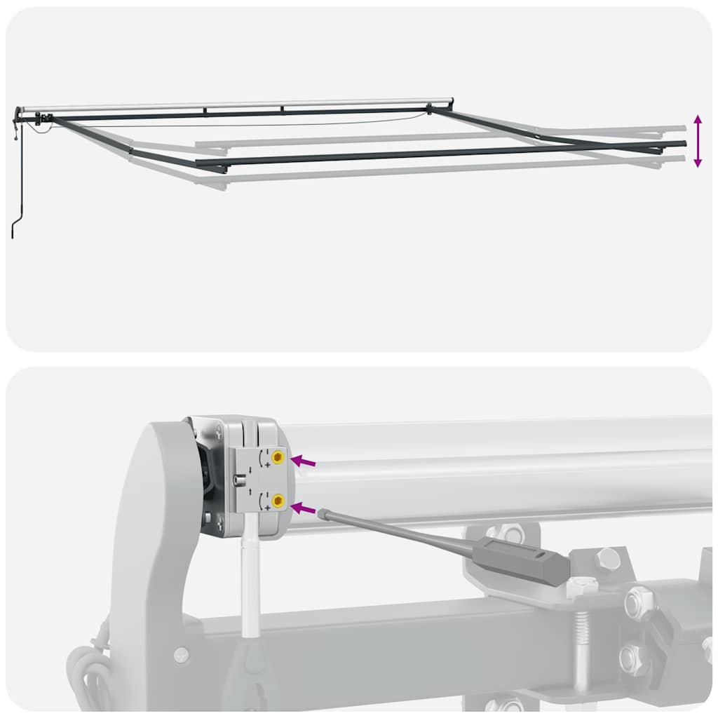Tenda Retrattile Automatica LED Antracite e Bianco 450x300 cm | homemem39