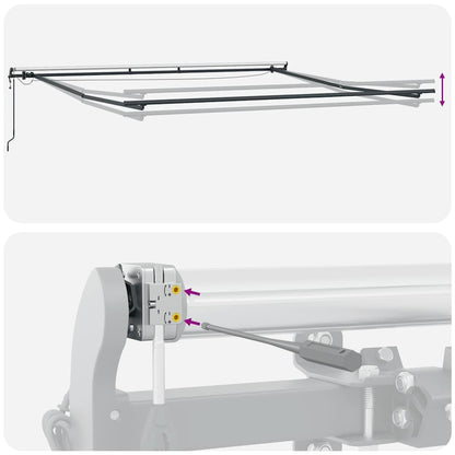 Tenda Retrattile Automatica LED Antracite e Bianco 450x300 cm | homemem39