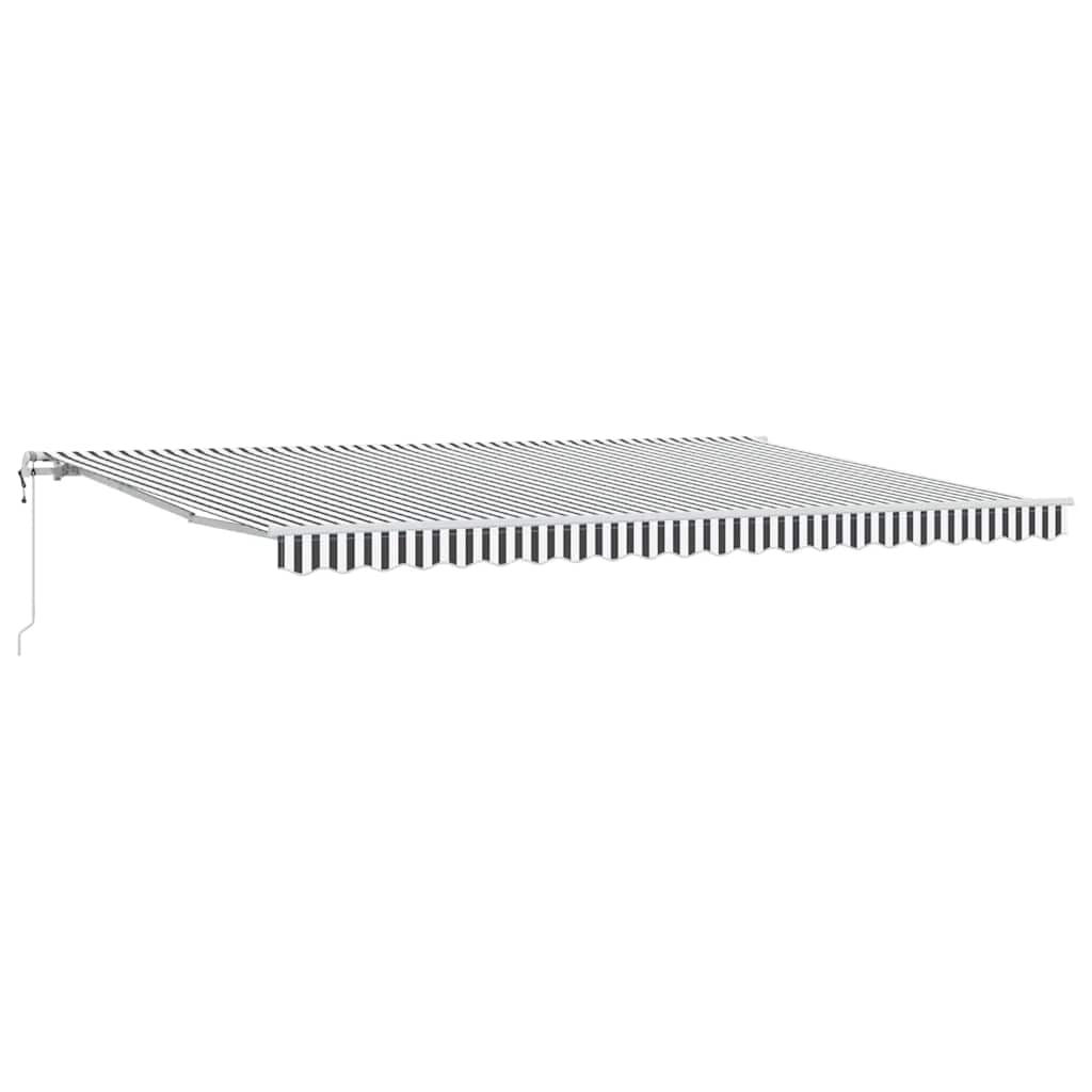 Tenda Sole Retrattile Automatica Antracite e Bianco 500x300 cm | homemem39
