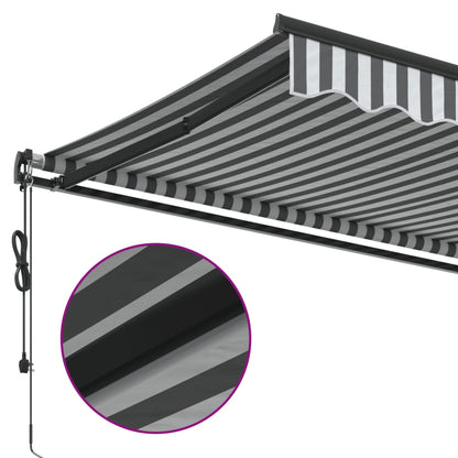 Anthracite and White Automatic Retractable Awning 500x300 cm