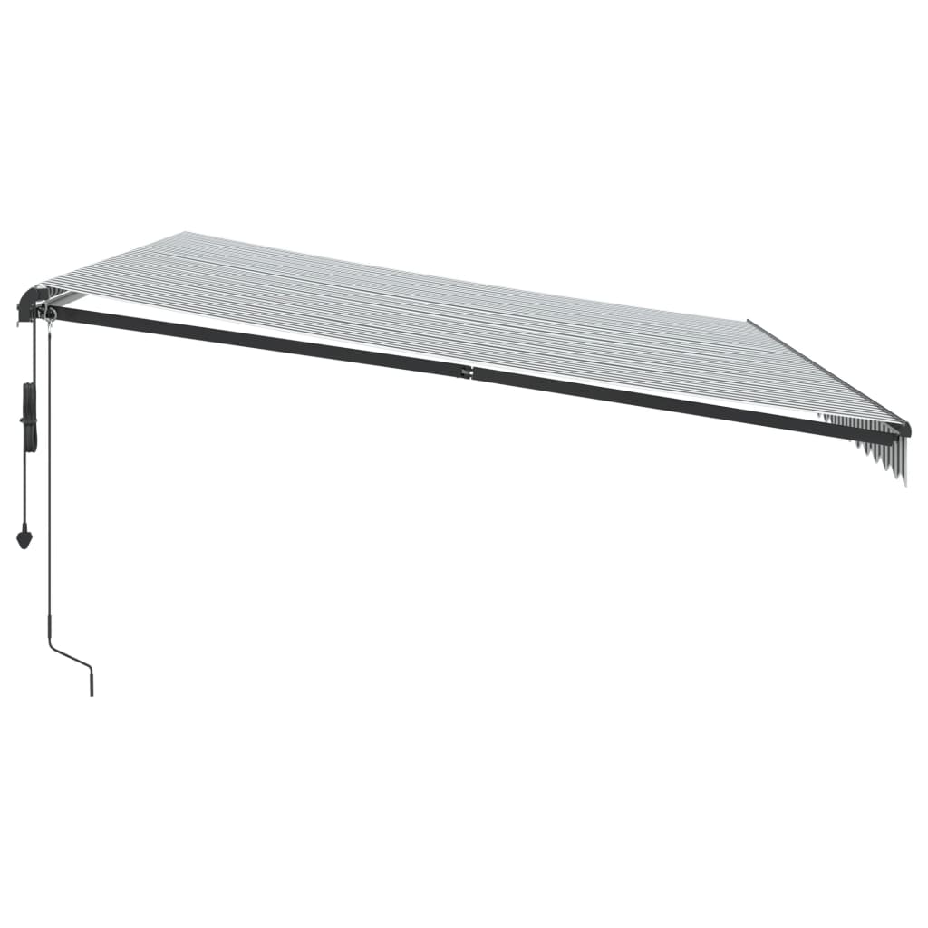 Tenda Retrattile Automatica LED Antracite e Bianco 500x300 cm