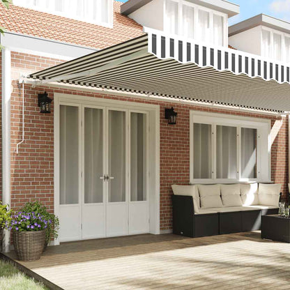 Tenda Sole Retrattile Automatica 600x300 cm Antracite e Bianco | homemem39