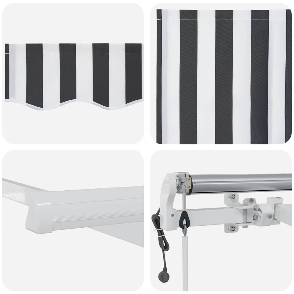 Tenda Sole Retrattile Automatica 600x300 cm Antracite e Bianco | homemem39