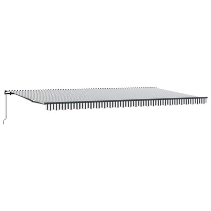 Tenda da Sole Retrattile Manuale Antracite e Bianco 600x300 cm