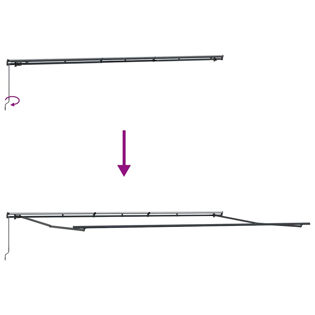 Tenda da Sole Retrattile Manuale Antracite e Bianco 600x300 cm | homemem39