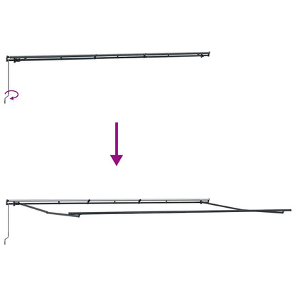 Tenda da Sole Retrattile Manuale Antracite e Bianco 600x300 cm | homemem39