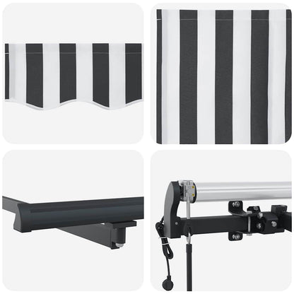 Tenda Retrattile Automatica Antracite e Bianco 600x300 cm | homemem39