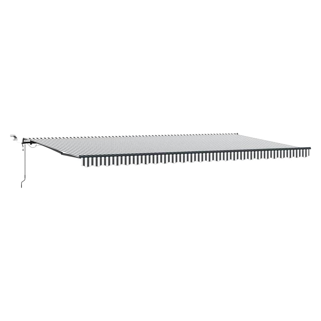 Tenda Retrattile Automatica LED Antracite e Bianco 600x300 cm | homemem39