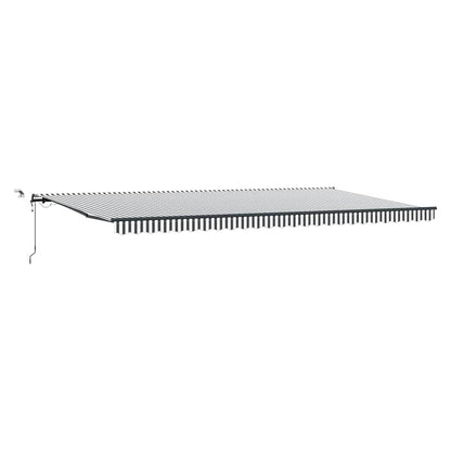 Tenda Retrattile Automatica LED Antracite e Bianco 600x300 cm | homemem39