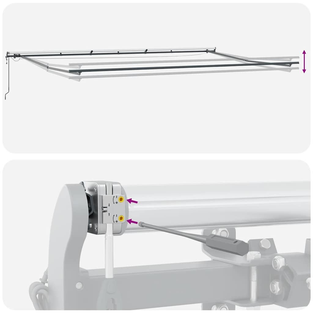 Tenda Retrattile Automatica LED Antracite e Bianco 600x300 cm | homemem39