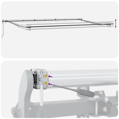 Tenda Retrattile Automatica LED Antracite e Bianco 600x300 cm | homemem39