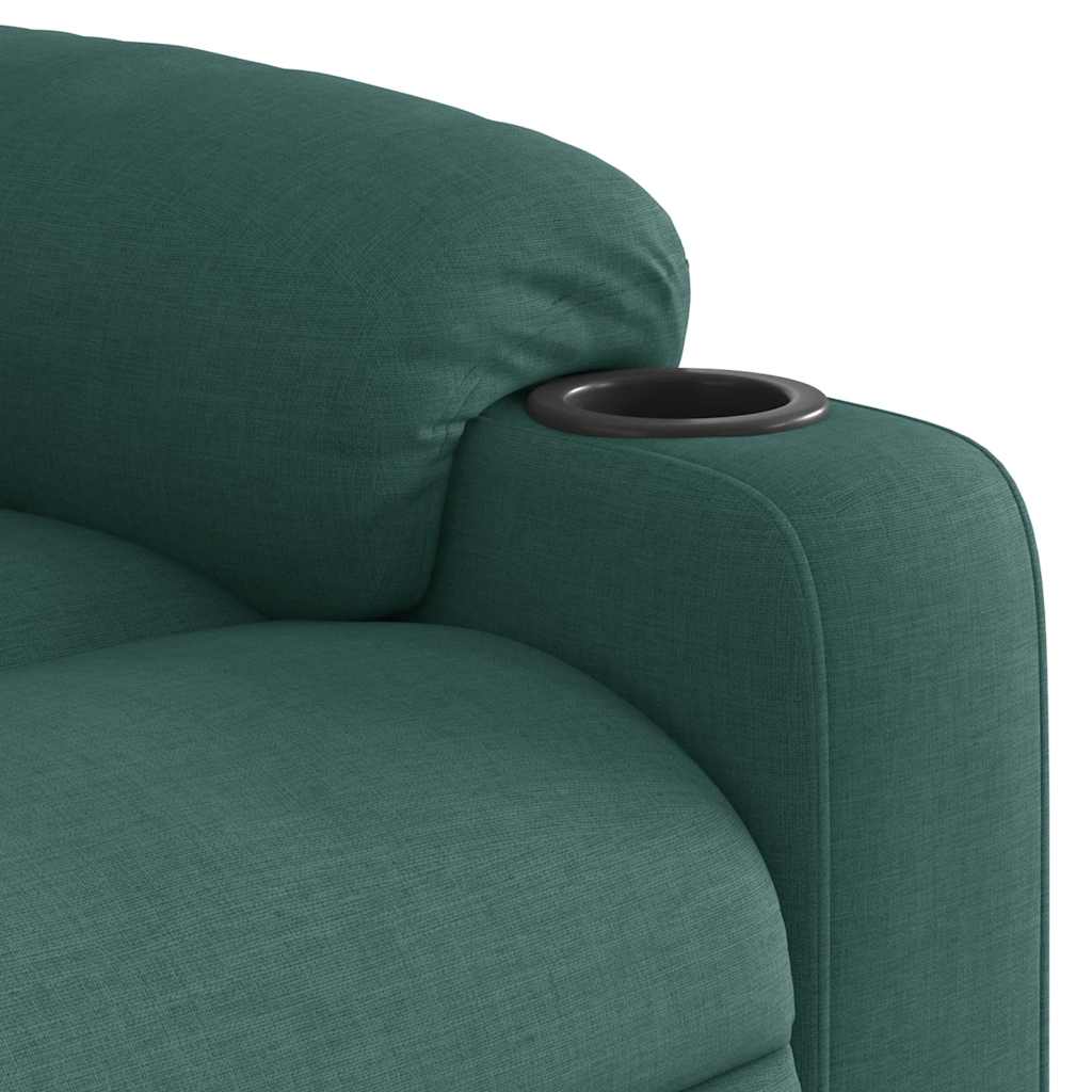 Poltrona Elettrica Reclinabile Verde Scuro in Tessuto