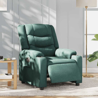 Poltrona Elettrica Reclinabile Verde Scuro in Tessuto
