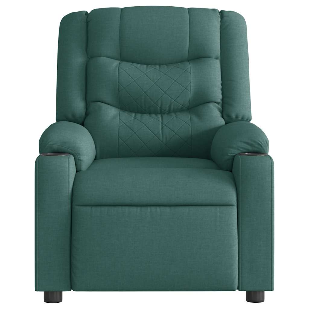 Poltrona Elettrica Reclinabile Verde Scuro in Tessuto
