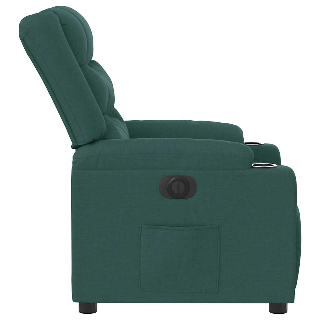 Poltrona Elettrica Reclinabile Verde Scuro in Tessuto