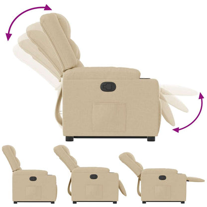 Poltrona Alzapersona Reclinabile Crema in Tessuto - homemem39