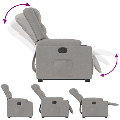 Poltrona Alzapersona Reclinabile Grigio Nuvola in Tessuto - homemem39