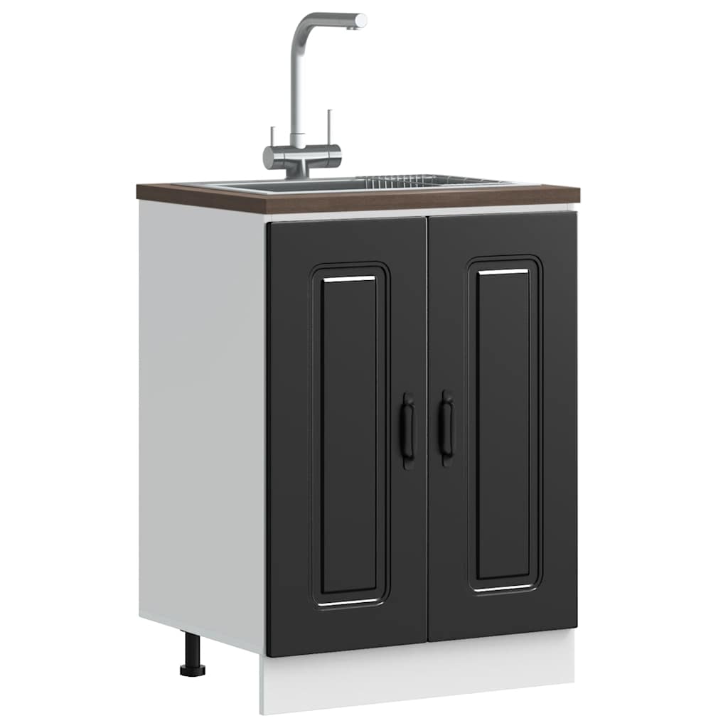 Mobile base lavello Kalmar Nero 60x46x81,5 cm in Truciolato