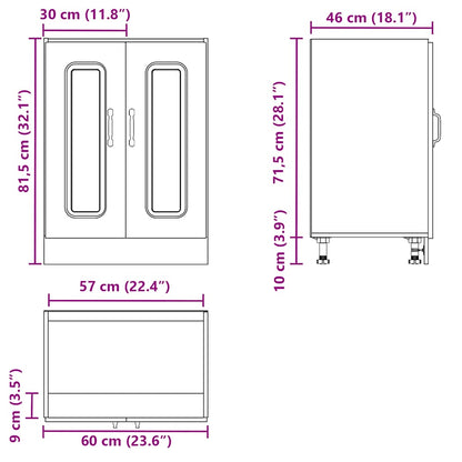 Mobile base lavello Kalmar Grigio Cemento 60x46x81,5 cm | homemem39
