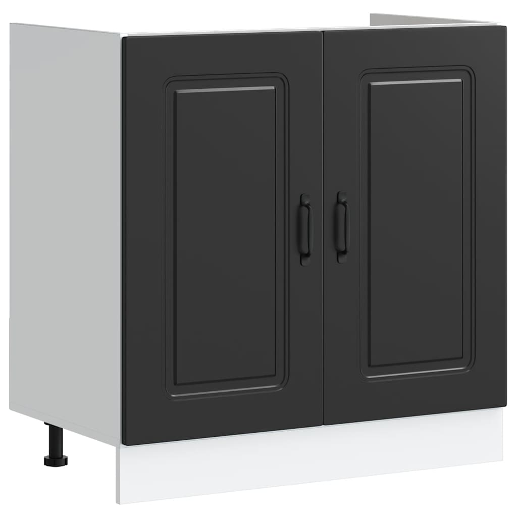 Mobile base lavello Kalmar Nero 80x46x81,5 cm in Truciolato - homemem39
