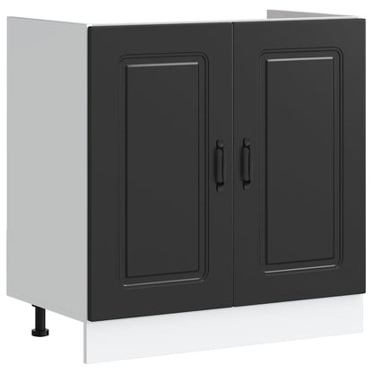 Mobile base lavello Kalmar Nero 80x46x81,5 cm in Truciolato - homemem39