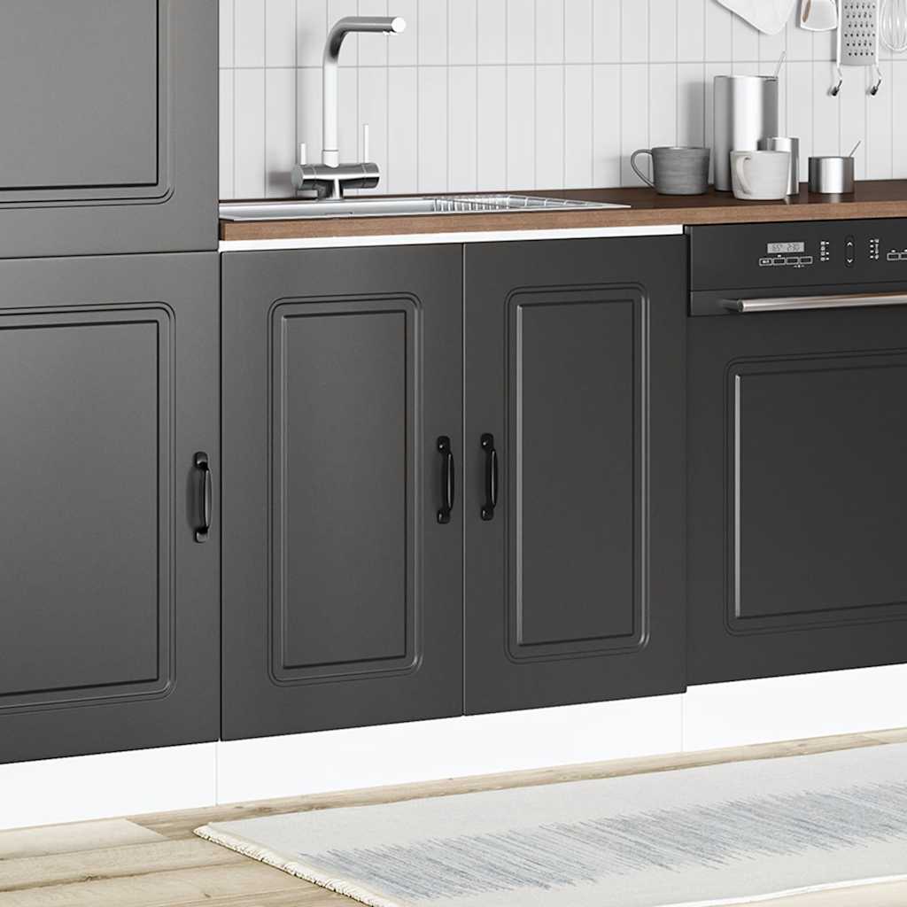 Mobile base lavello Kalmar Nero 80x46x81,5 cm in Truciolato - homemem39