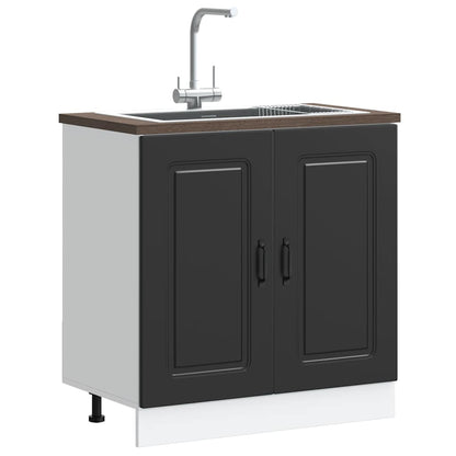 Mobile base lavello Kalmar Nero 80x46x81,5 cm in Truciolato