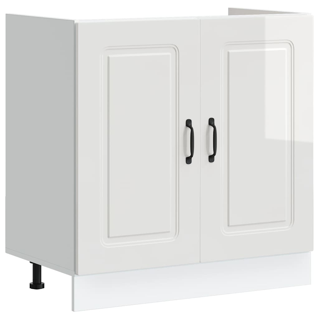Mobile base lavello Kalmar Bianco Lucido 80x46x81,5 cm | homemem39