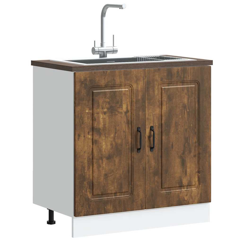 Mobile base lavello Kalmar Rovere Fumo 80x46x81,5 cm Truciolato | homemem39