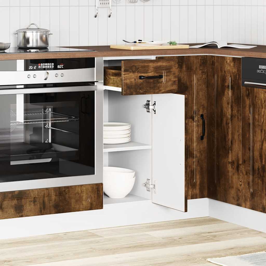 Base da Cucina Kalmar Rovere Fumo in Legno Multistrato - homemem39