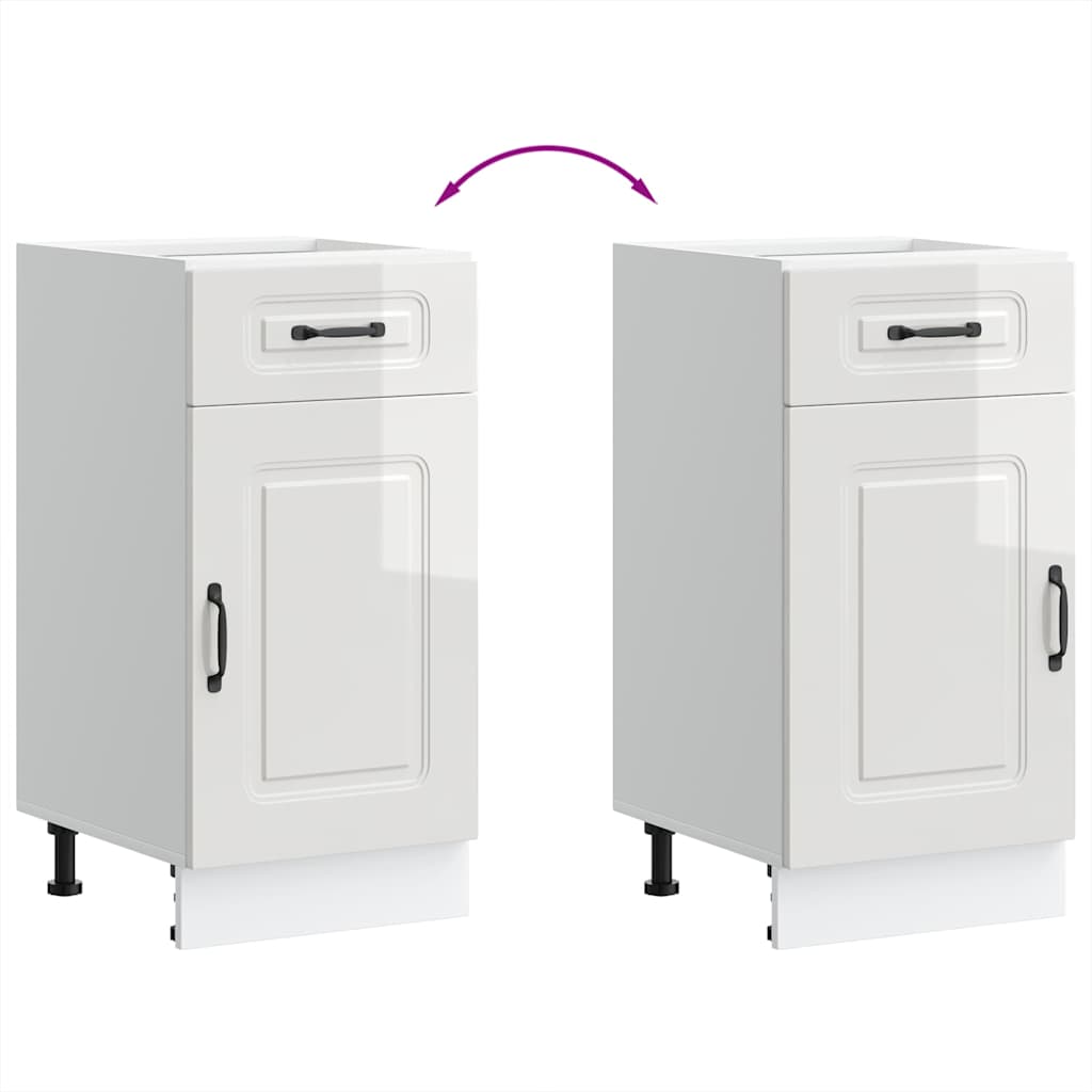 Base da Cucina Kalmar Bianco Lucido in Legno Multistrato - homemem39