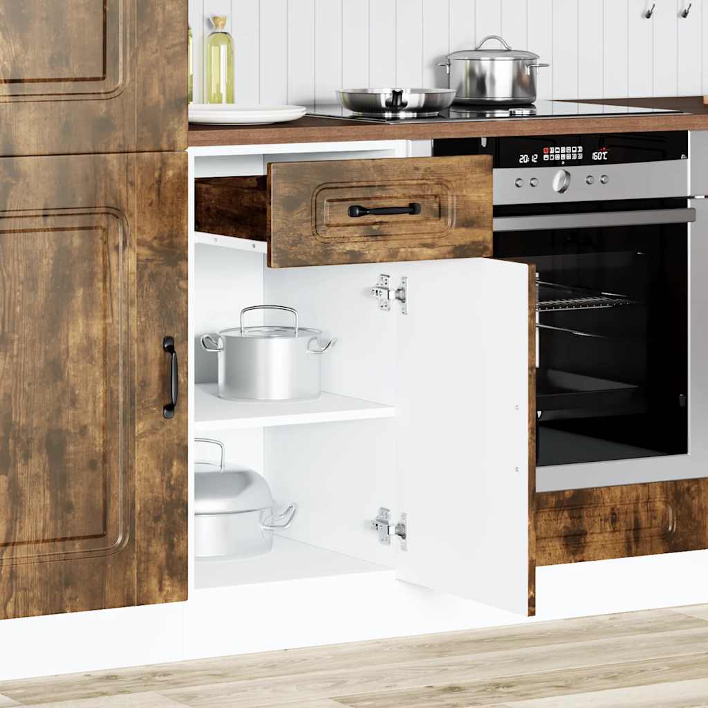 Base da Cucina Kalmar Rovere Fumo in Legno Multistrato | homemem39