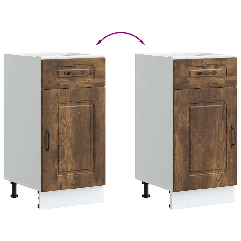 Base da Cucina Kalmar Rovere Fumo in Legno Multistrato | homemem39