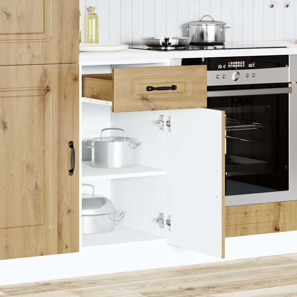 Base da Cucina Kalmar Rovere Artigianale in Legno Multistrato - homemem39