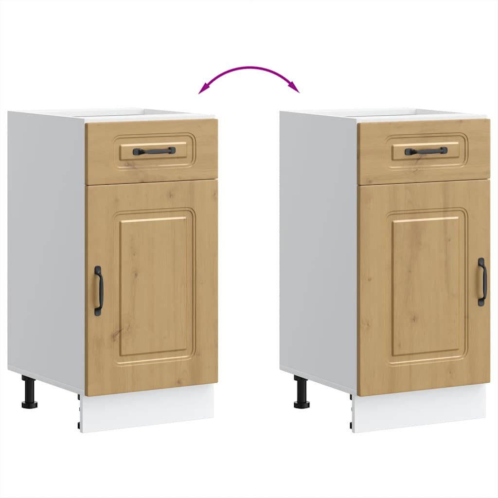 Base da Cucina Kalmar Rovere Artigianale in Legno Multistrato - homemem39