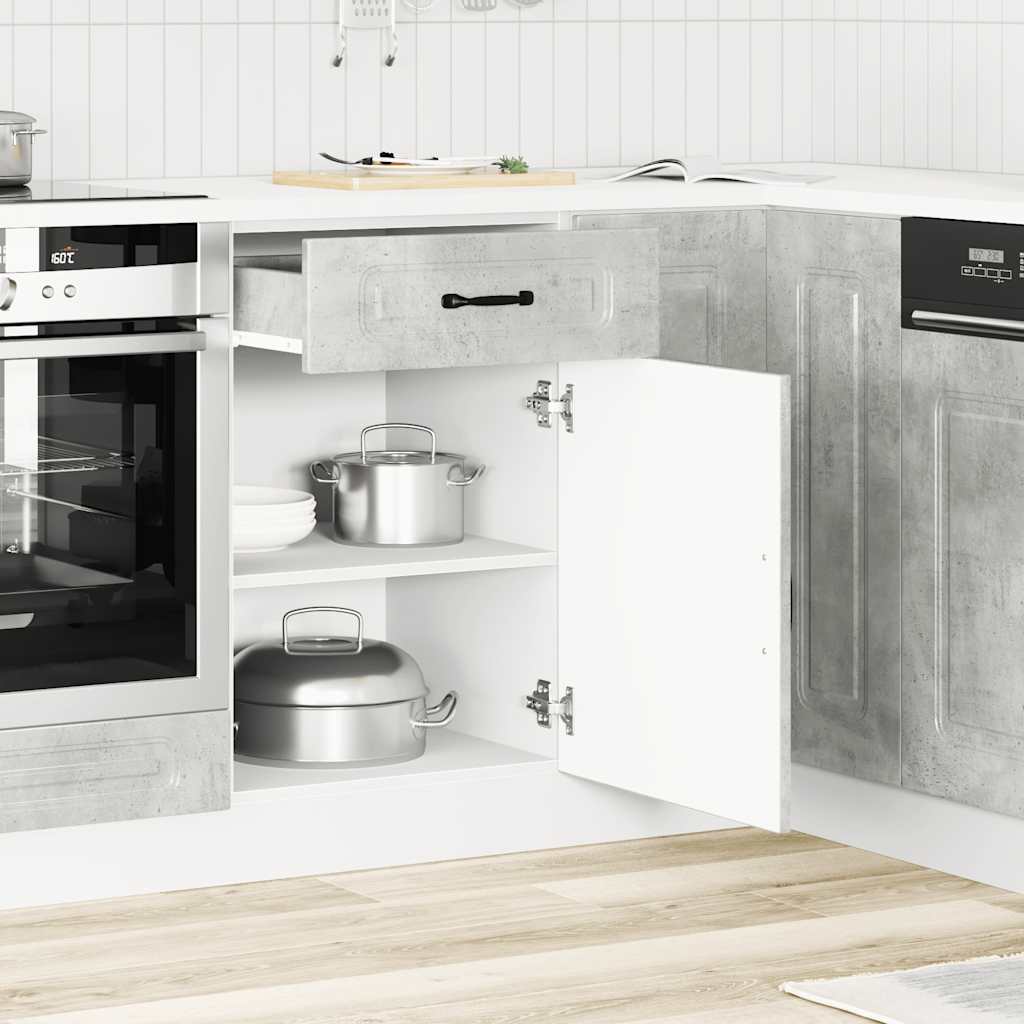 Base da Cucina Kalmar Grigio Cemento in Legno Multistrato | homemem39